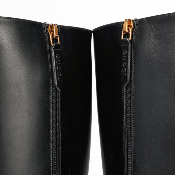 Gucci Rosie Black Elite Calf Leather Riding Boots - Picture 11 of 14